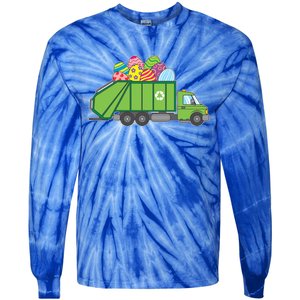 Funny Rubbish Truck Gift Idea For Easter Eggs Great Gift Tie-Dye Long Sleeve Shirt