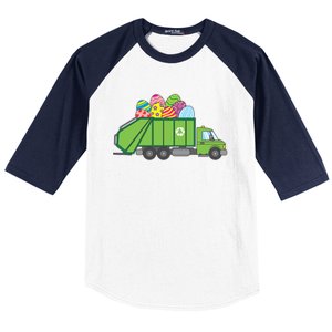 Funny Rubbish Truck Gift Idea For Easter Eggs Great Gift Baseball Sleeve Shirt