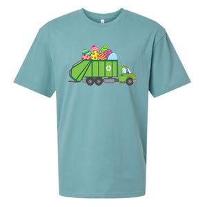 Funny Rubbish Truck Gift Idea For Easter Eggs Great Gift Sueded Cloud Jersey T-Shirt