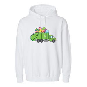 Funny Rubbish Truck Gift Idea For Easter Eggs Great Gift Garment-Dyed Fleece Hoodie