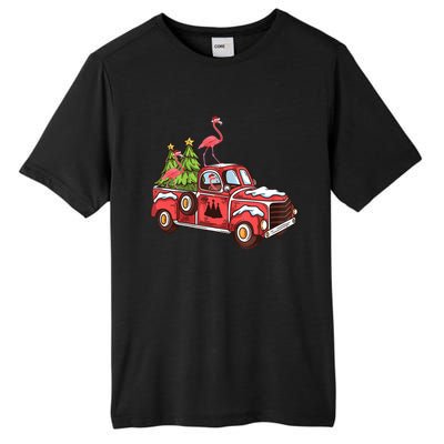 Flamingo Riding Truck Christmas Tree Merry Flocking Gift Tall Fusion ChromaSoft Performance T-Shirt