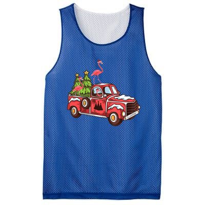 Flamingo Riding Truck Christmas Tree Merry Flocking Gift Mesh Reversible Basketball Jersey Tank