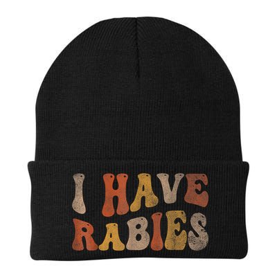 Funny Retro Typography I Have Rabies Beanie