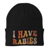 Funny Retro Typography I Have Rabies Beanie