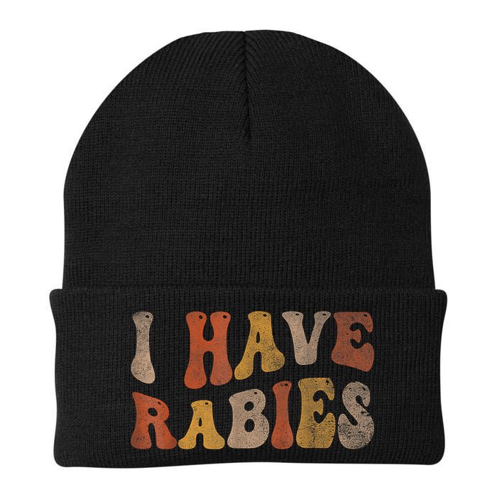Funny Retro Typography I Have Rabies Beanie