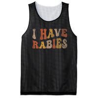 Funny Retro Typography I Have Rabies Mesh Reversible Basketball Jersey Tank