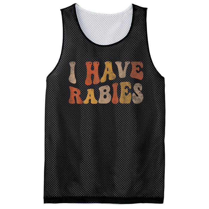 Funny Retro Typography I Have Rabies Mesh Reversible Basketball Jersey Tank