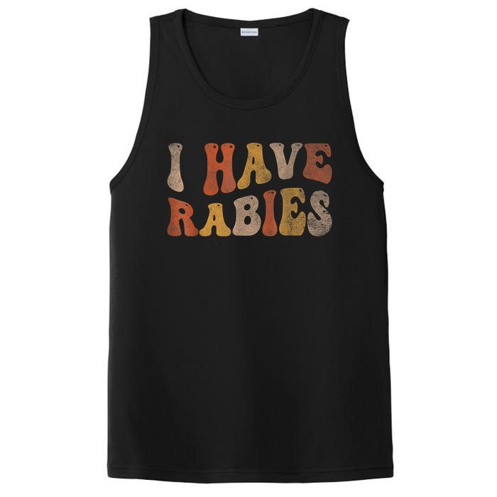 Funny Retro Typography I Have Rabies PosiCharge Competitor Tank