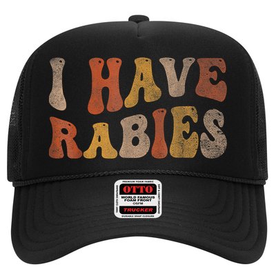 Funny Retro Typography I Have Rabies Hat