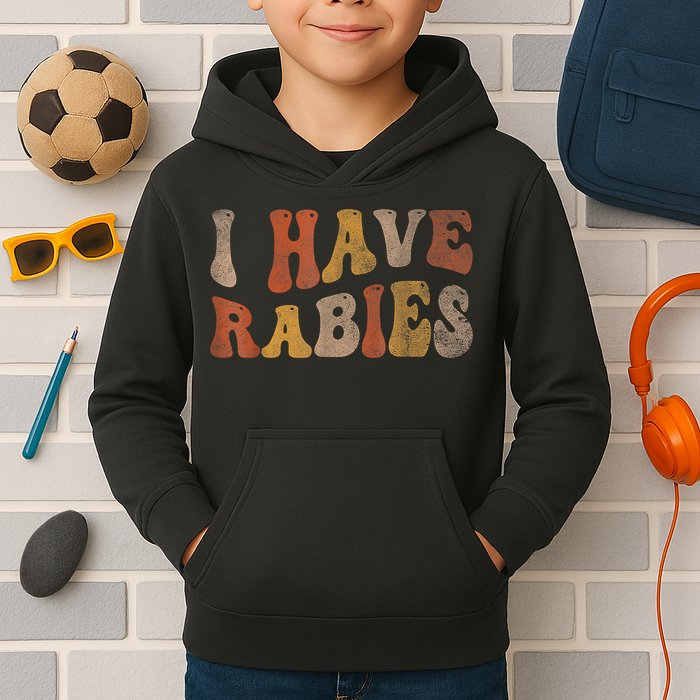 Funny Retro Typography I Have Rabies Kids Hoodie