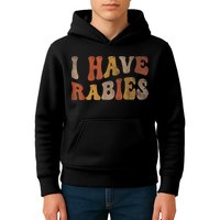 Funny Retro Typography I Have Rabies Kids Hoodie