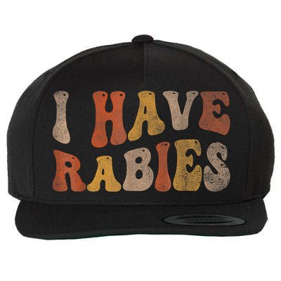 Funny Retro Typography I Have Rabies Wool Snapback Cap