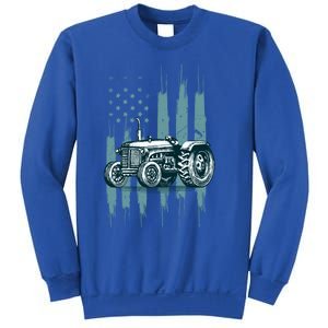 Farmer Rancher Truck Drive Driver Us Flag American Tractor Gift Sweatshirt