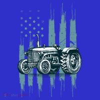Farmer Rancher Truck Drive Driver Us Flag American Tractor Gift Tall T-Shirt