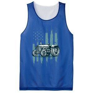 Farmer Rancher Truck Drive Driver Us Flag American Tractor Gift Mesh Reversible Basketball Jersey Tank