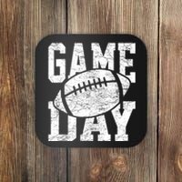 Funny Retro Team Sports Vintage Football Season Game Day Coaster