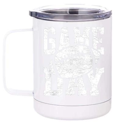 Funny Retro Team Sports Vintage Football Season Game Day 12 oz Stainless Steel Tumbler Cup