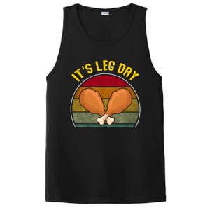 Funny Retro Turkey Day Leg Cute Gift ItS Leg Day Thanksgiving Meaningful Gift PosiCharge Competitor Tank