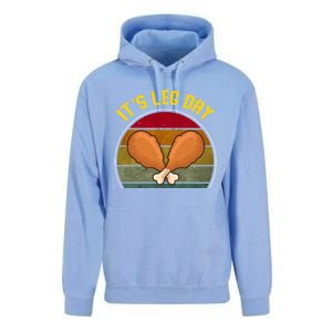 Funny Retro Turkey Day Leg Cute Gift ItS Leg Day Thanksgiving Meaningful Gift Unisex Surf Hoodie