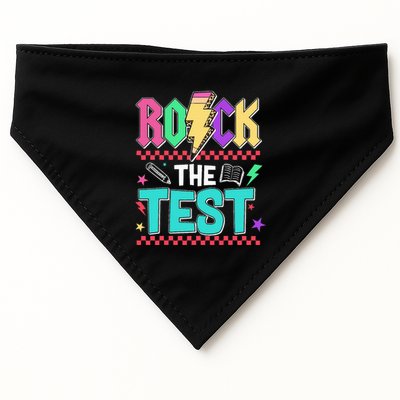 Funny Rock The Test Testing Day Teacher Student Motivational USA-Made Doggie Bandana
