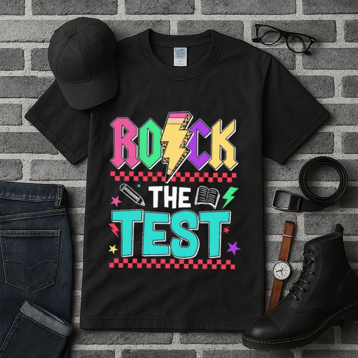 Funny Rock The Test Testing Day Teacher Student Motivational Tall T-Shirt