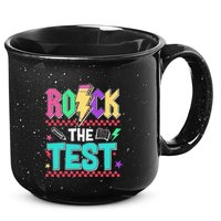 Funny Rock The Test Testing Day Teacher Student Motivational 15oz Campfire Ceramic Mug