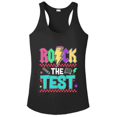 Funny Rock The Test Testing Day Teacher Student Motivational Ladies PosiCharge Competitor Racerback Tank
