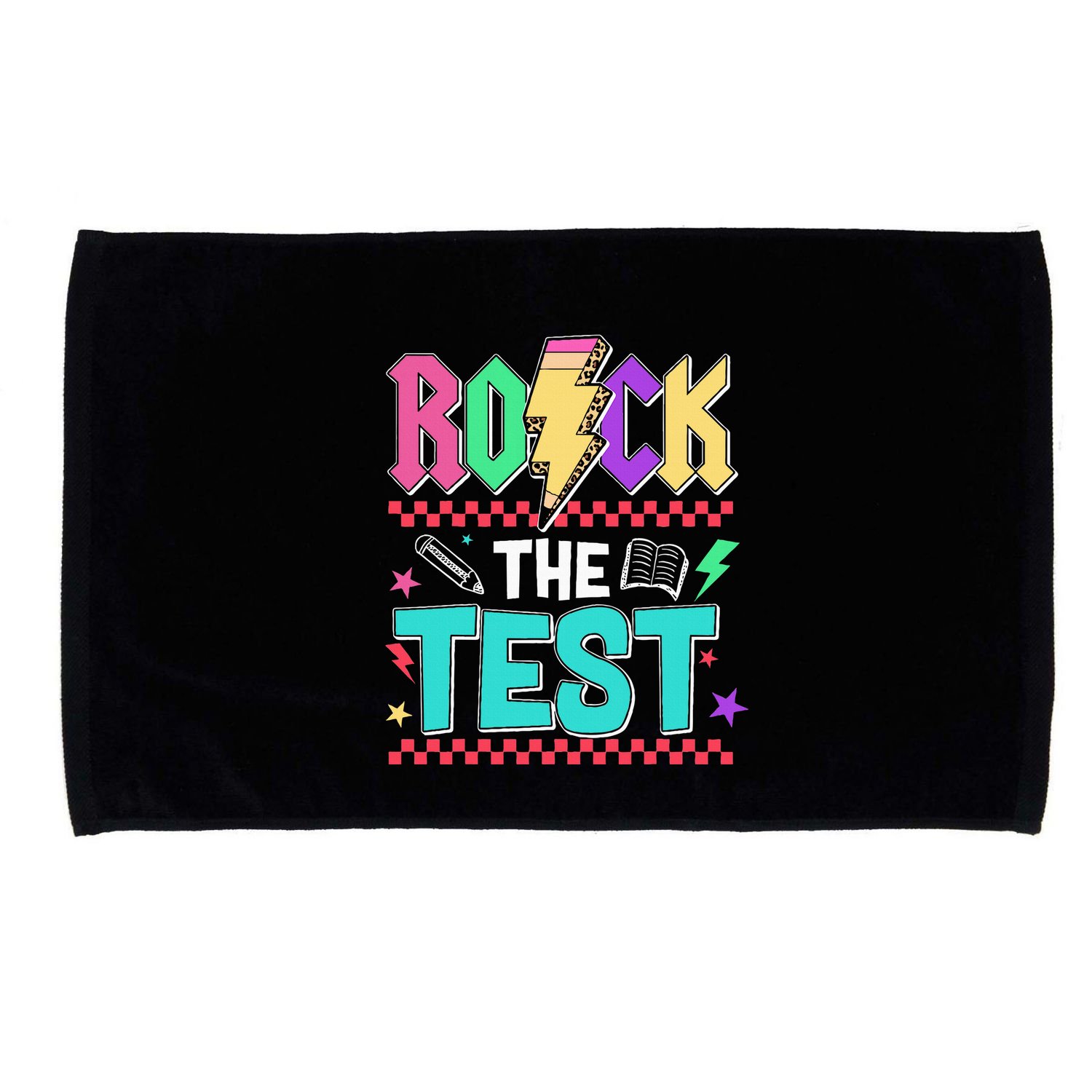 Funny Rock The Test Testing Day Teacher Student Motivational Microfiber Hand Towel