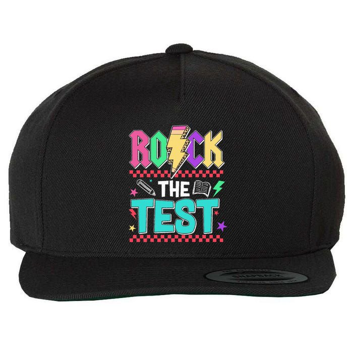Funny Rock The Test Testing Day Teacher Student Motivational Wool Snapback Cap