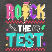 Funny Rock The Test Testing Day Teacher Student Motivational Vector Backpack
