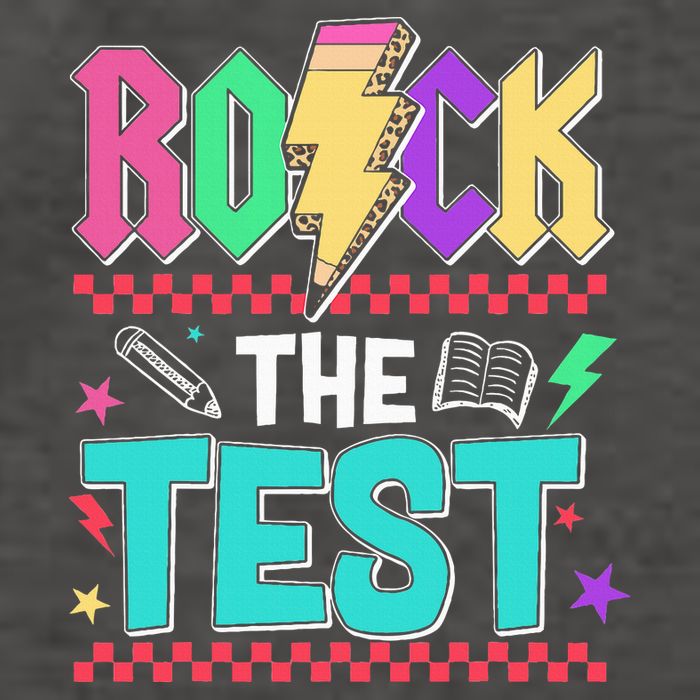 Funny Rock The Test Testing Day Teacher Student Motivational Vector Backpack