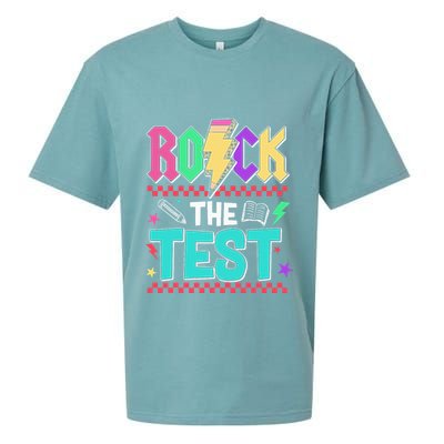 Funny Rock The Test Testing Day Teacher Student Motivational Sueded Cloud Jersey T-Shirt