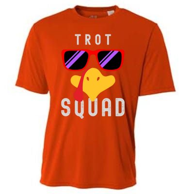 Funny Running Turkey Sunglasses Trot Squad Thanksgiving Cool Gift Cooling Performance Crew T-Shirt