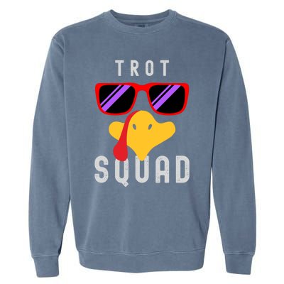 Funny Running Turkey Sunglasses Trot Squad Thanksgiving Cool Gift Garment-Dyed Sweatshirt