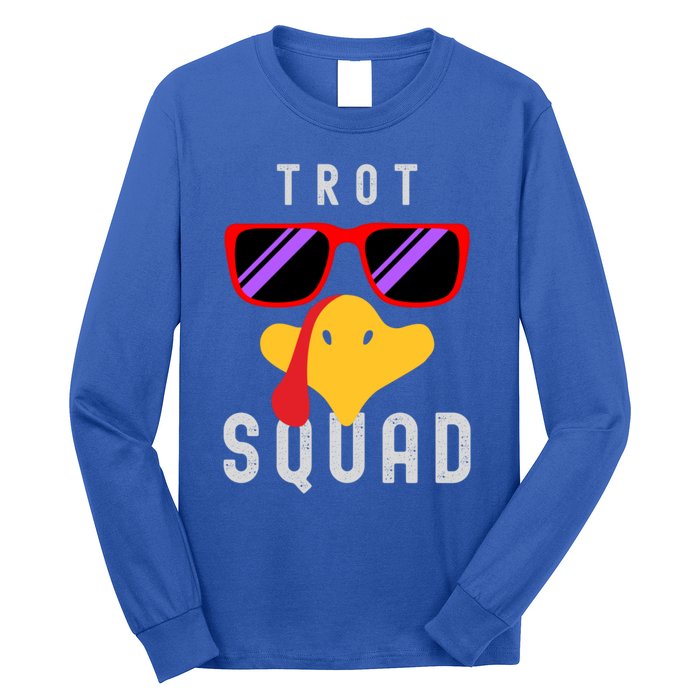 Funny Running Turkey Sunglasses Trot Squad Thanksgiving Cool Gift Long Sleeve Shirt