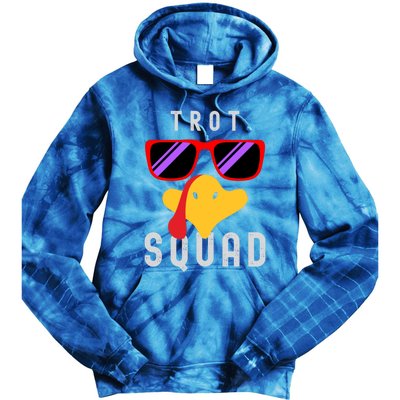 Funny Running Turkey Sunglasses Trot Squad Thanksgiving Cool Gift Tie Dye Hoodie