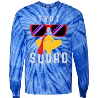 Funny Running Turkey Sunglasses Trot Squad Thanksgiving Cool Gift Tie-Dye Long Sleeve Shirt