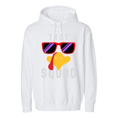 Funny Running Turkey Sunglasses Trot Squad Thanksgiving Cool Gift Garment-Dyed Fleece Hoodie