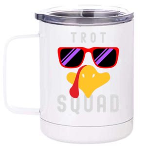 Funny Running Turkey Sunglasses Trot Squad Thanksgiving Cool Gift 12 oz Stainless Steel Tumbler Cup