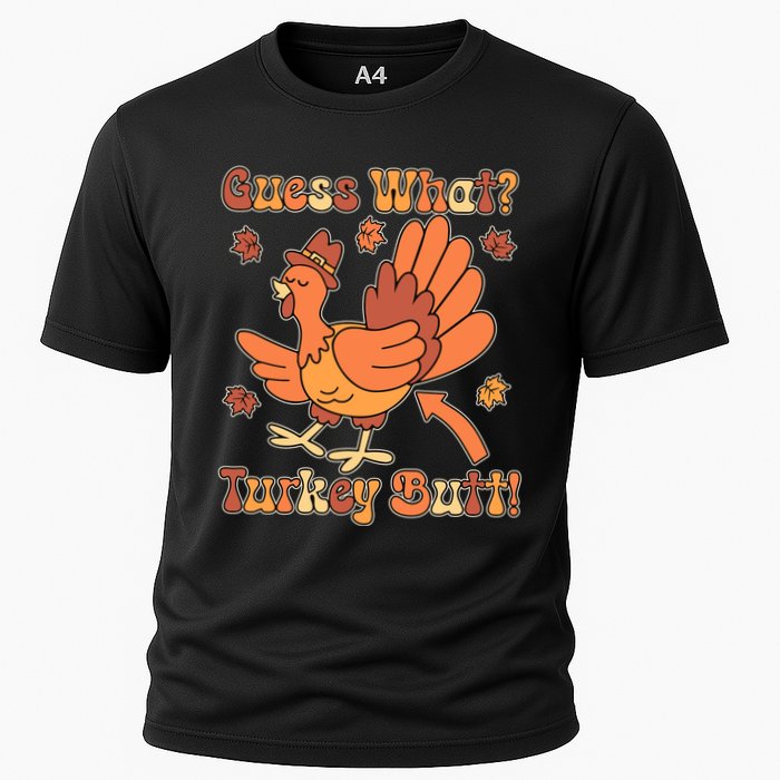 Funny Retro Thanksgiving Guess What Turkey Butt Performance Shirt