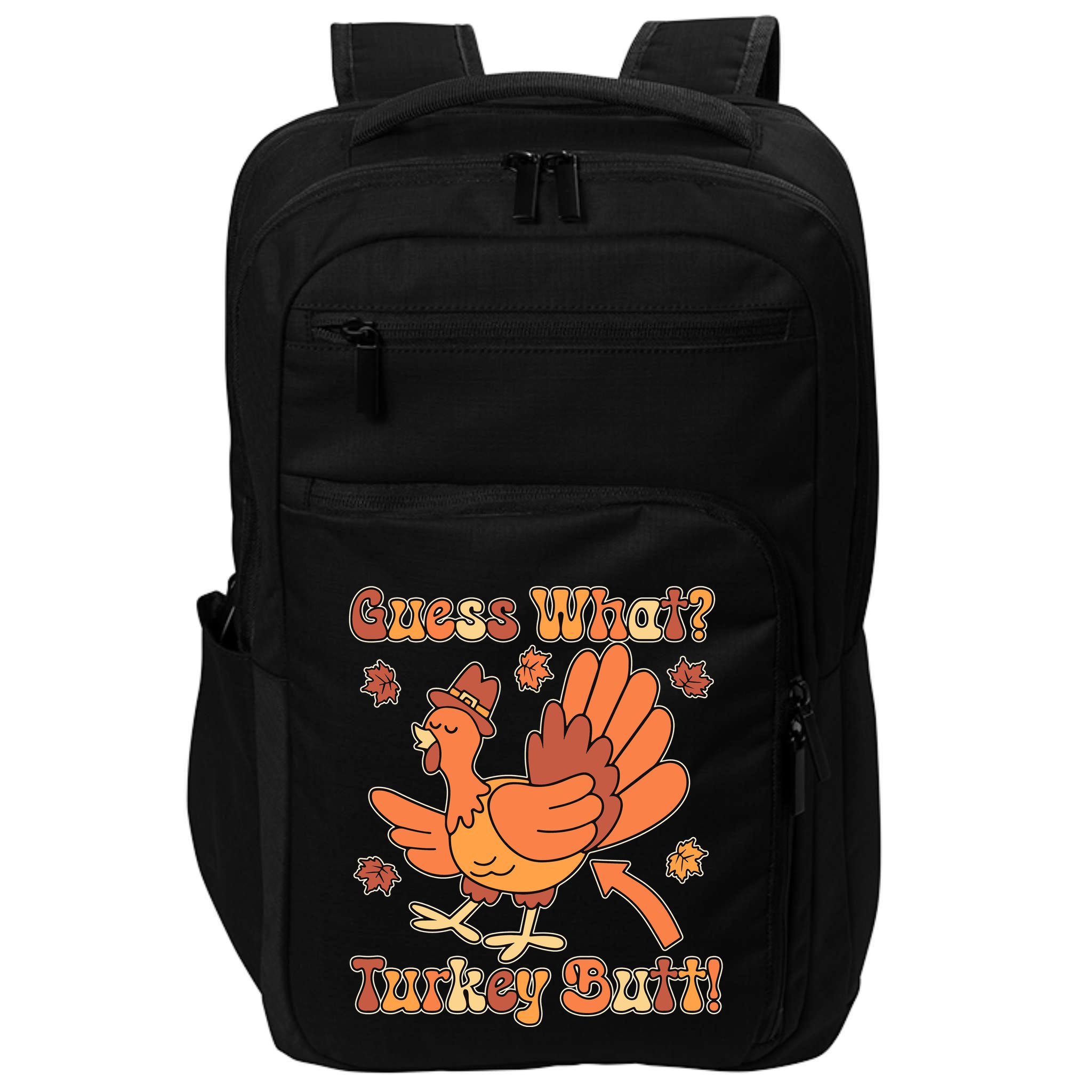 Funny Retro Thanksgiving Guess What Turkey Butt Impact Tech Backpack