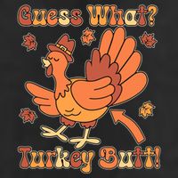 Funny Retro Thanksgiving Guess What Turkey Butt Adult Drive Performance Visor