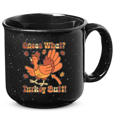 Funny Retro Thanksgiving Guess What Turkey Butt 15oz Campfire Ceramic Mug