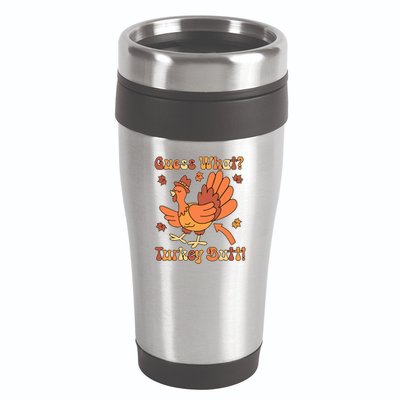 Funny Retro Thanksgiving Guess What Turkey Butt 16oz Travel Tumbler