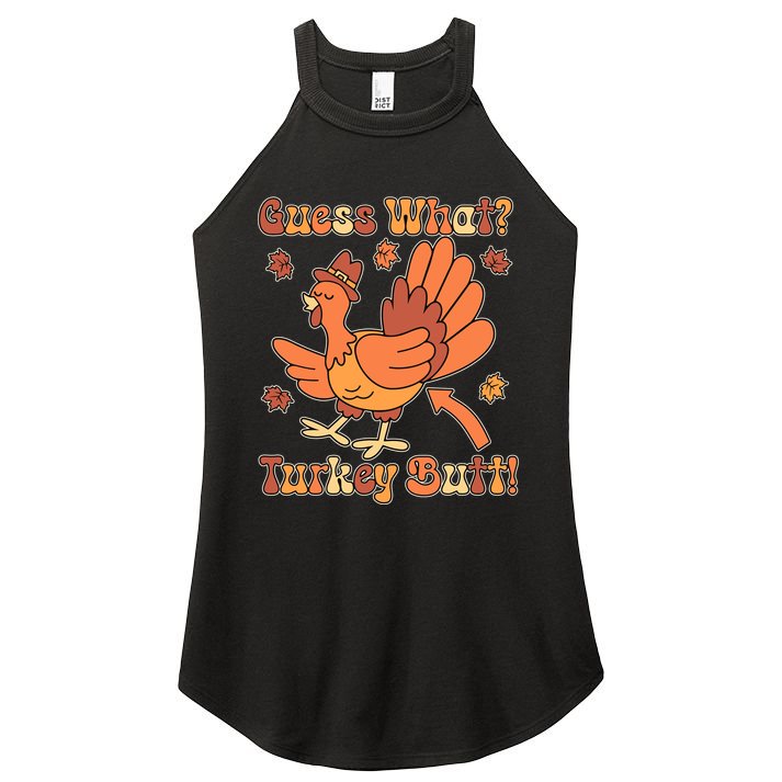 Funny Retro Thanksgiving Guess What Turkey Butt Women's Perfect Tri Rocker Tank