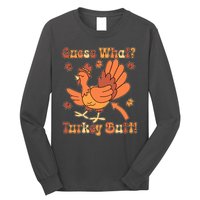 Funny Retro Thanksgiving Guess What Turkey Butt Long Sleeve Shirt