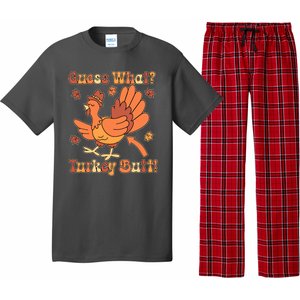 Funny Retro Thanksgiving Guess What Turkey Butt Pajama Set