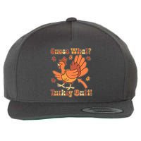 Funny Retro Thanksgiving Guess What Turkey Butt Wool Snapback Cap