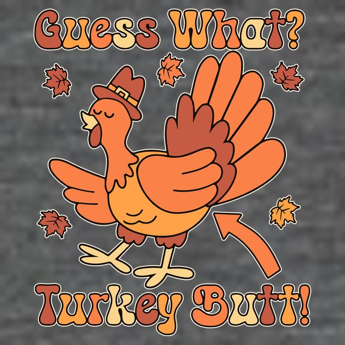 Funny Retro Thanksgiving Guess What Turkey Butt Wool Snapback Cap