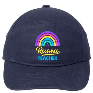 Funny Resource Teacher Rainbow Special Education Teachers Gift 7-Panel Snapback Hat